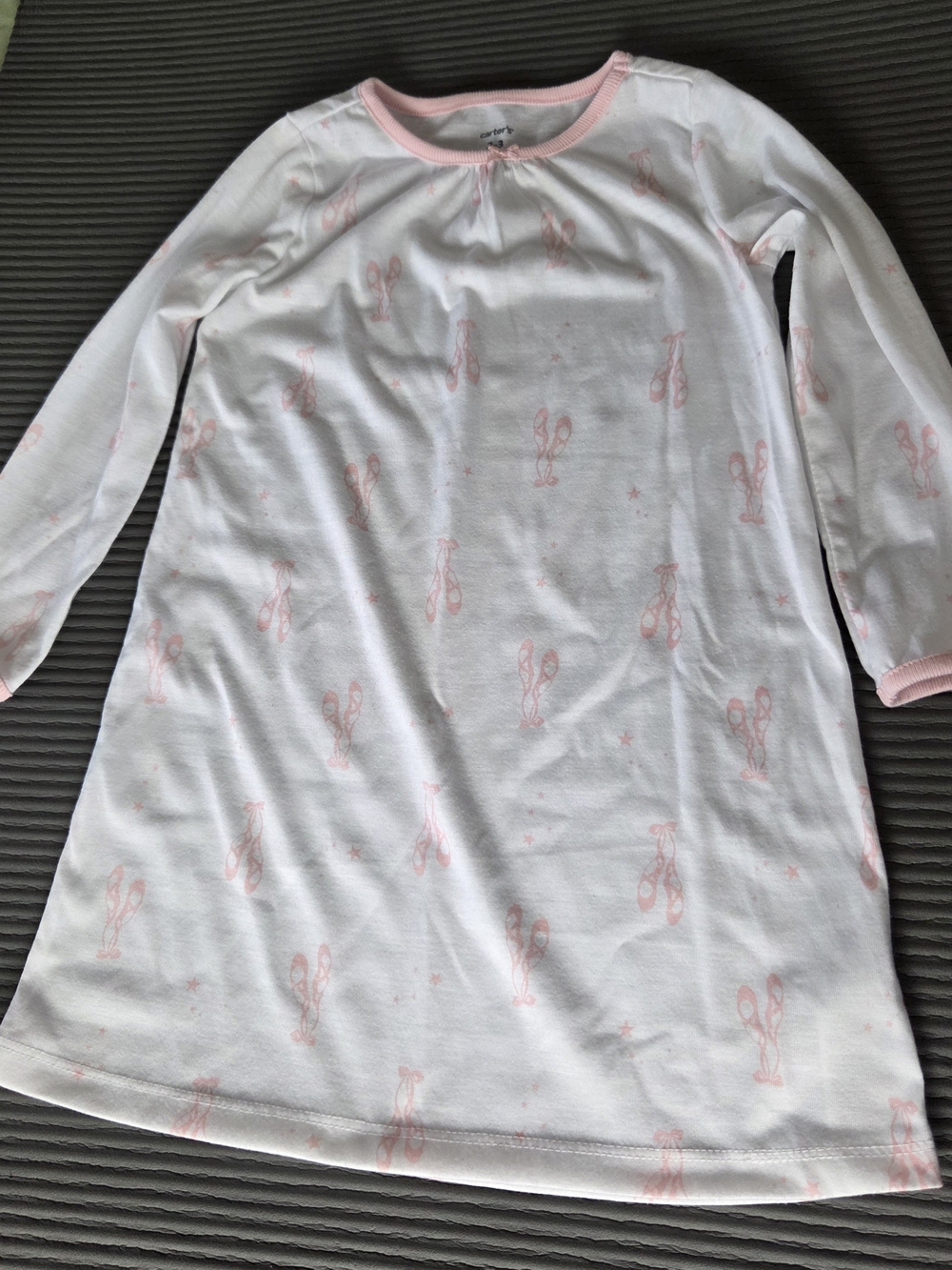 Carter's White Nightgown with Pink Ballet Slipper Print 2-3T
